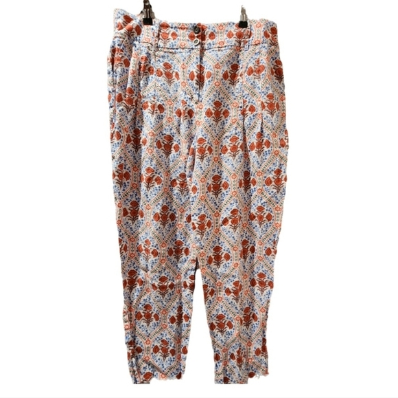 Boden Floral Linen Pants 12R - Picture 1 of 5